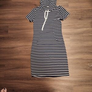 Striped Navy and White Casual Dress